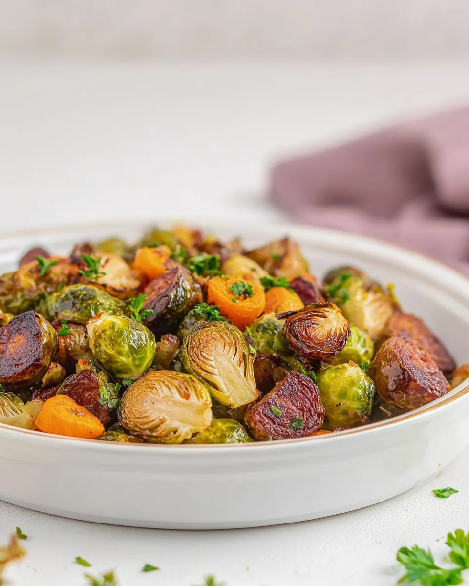Roasted Brussels Sprouts and Carrots