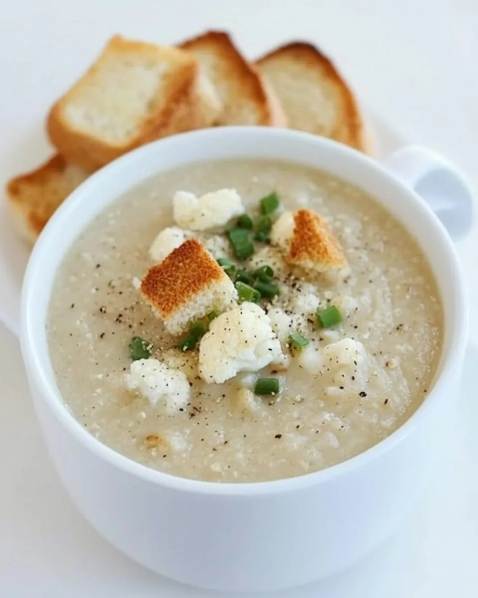 Roasted Cauliflower Cheddar Soup