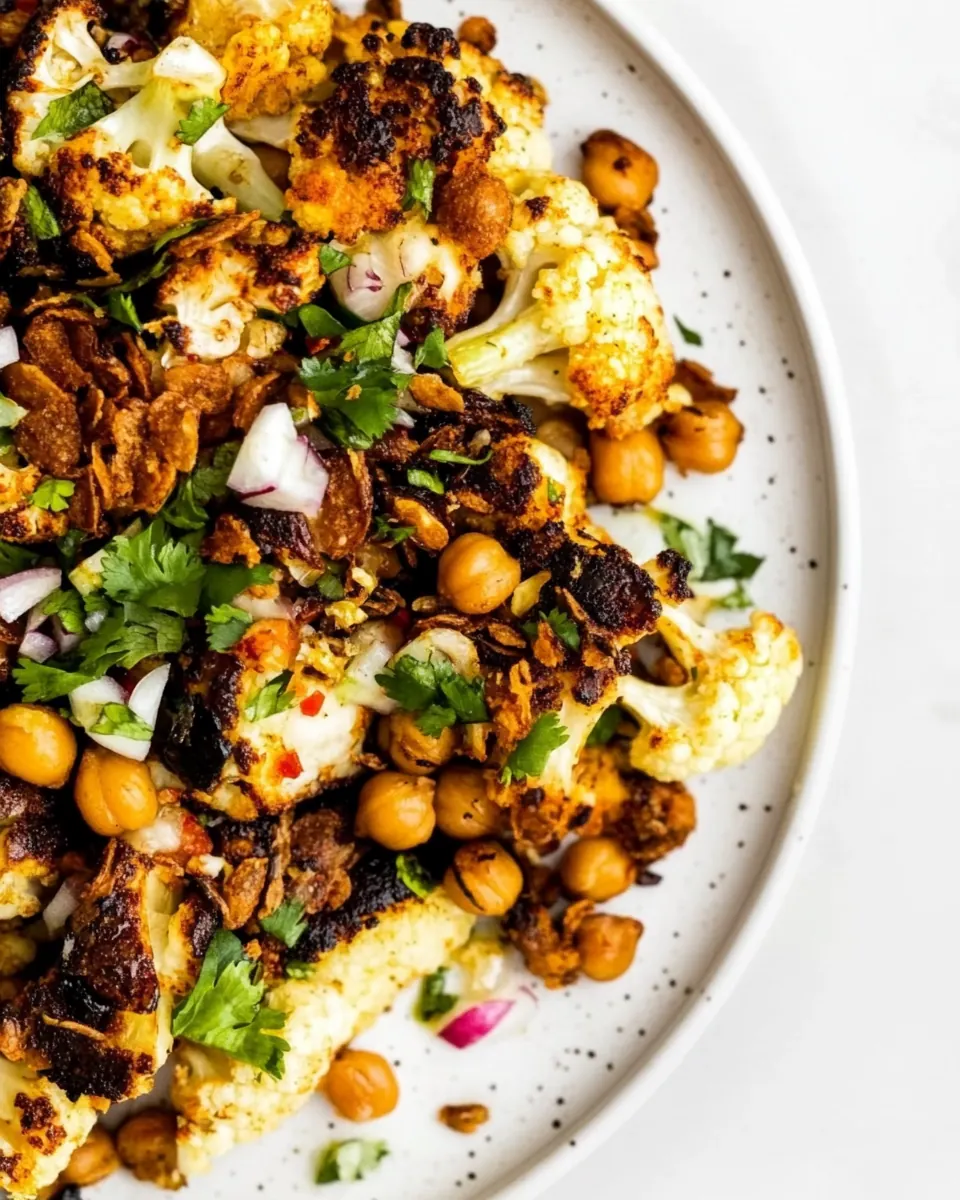 Roasted Cauliflower Salad with Crispy Chickpeas
