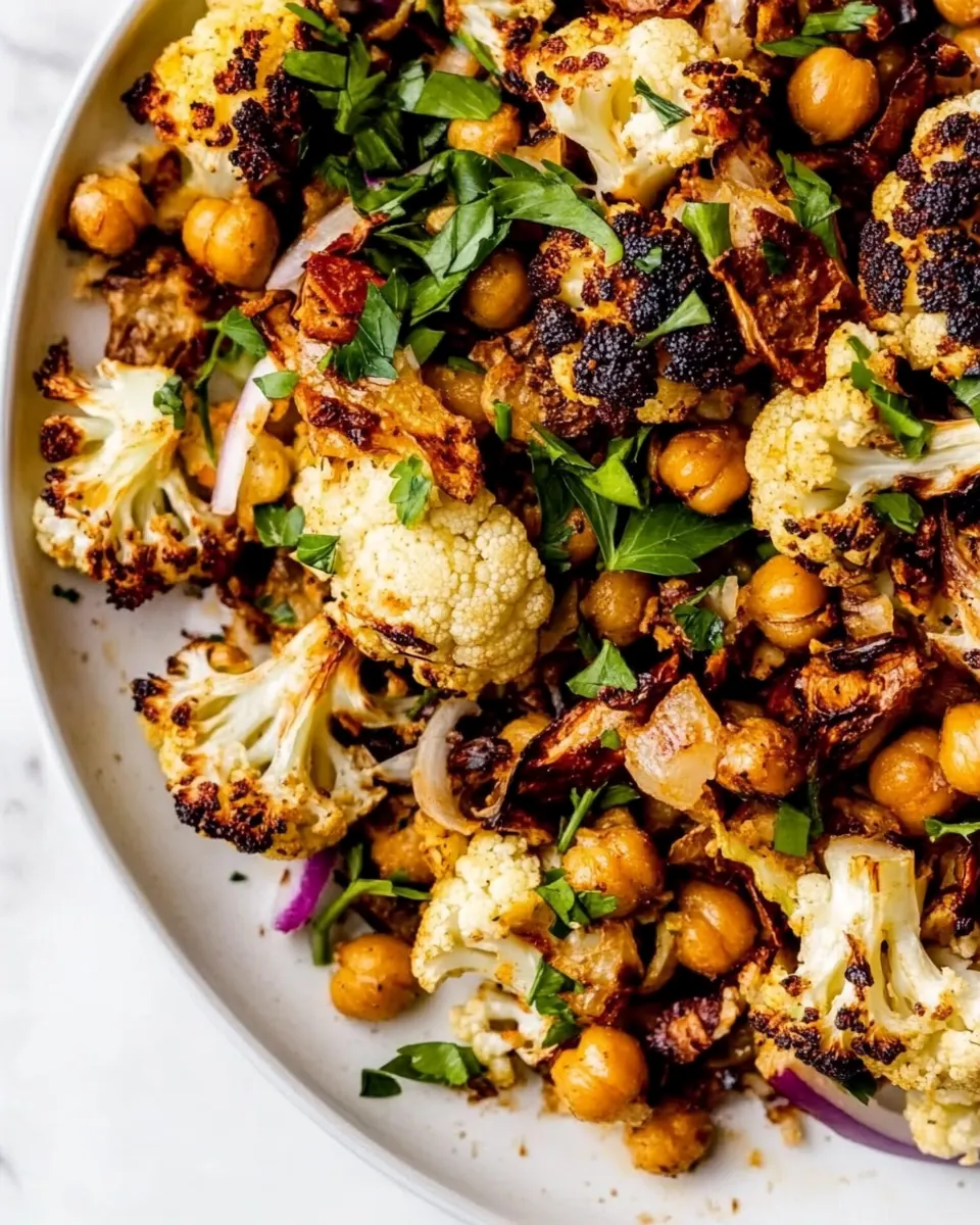 Roasted Cauliflower Salad with Crispy Chickpeas
