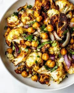 Roasted Cauliflower Salad with Crispy Chickpeas