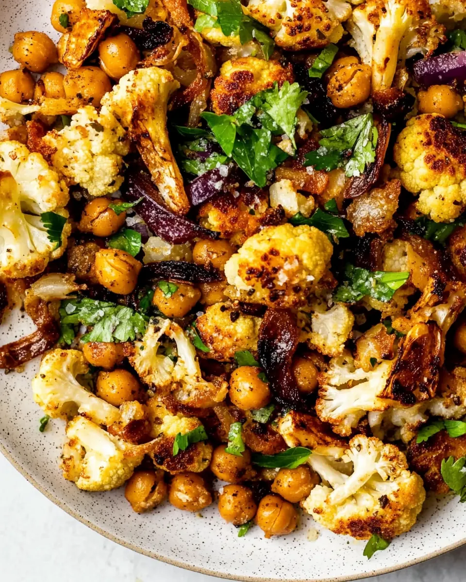 Roasted Cauliflower Salad with Crispy Chickpeas