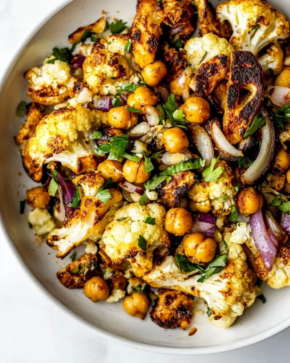 Roasted Cauliflower Salad with Crispy Chickpeas