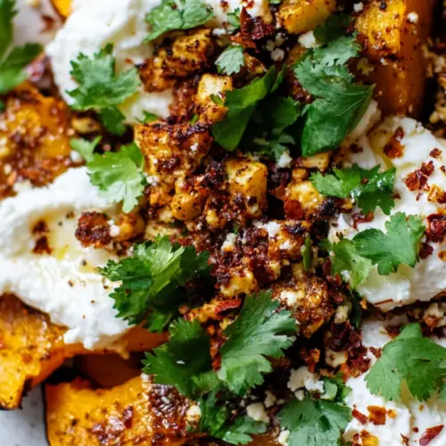Roasted Delicata Squash with Chipotle Butter Burrata