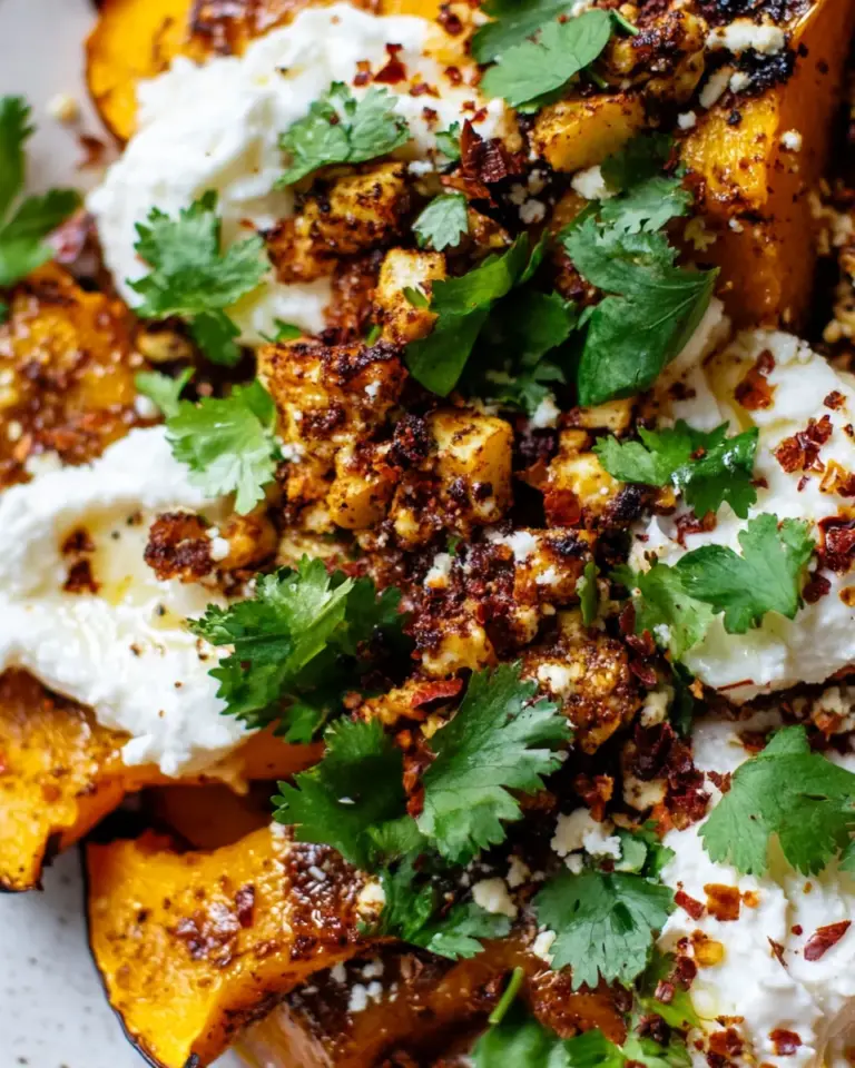 Roasted Delicata Squash with Chipotle Butter Burrata