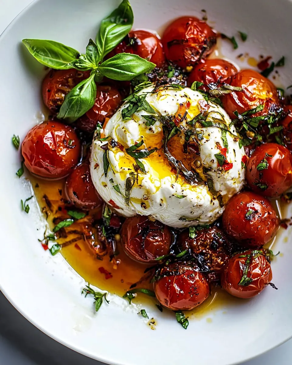 Roasted Garlic Tomato Burrata Caprese