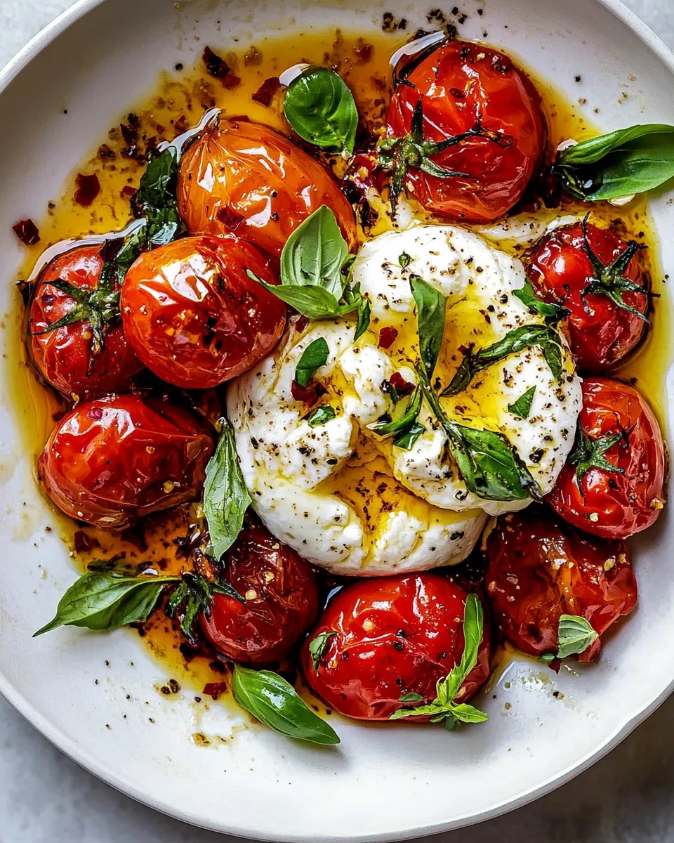Roasted Garlic Tomato Burrata Caprese