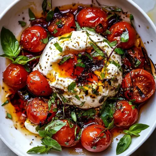 Roasted Garlic Tomato Burrata Caprese