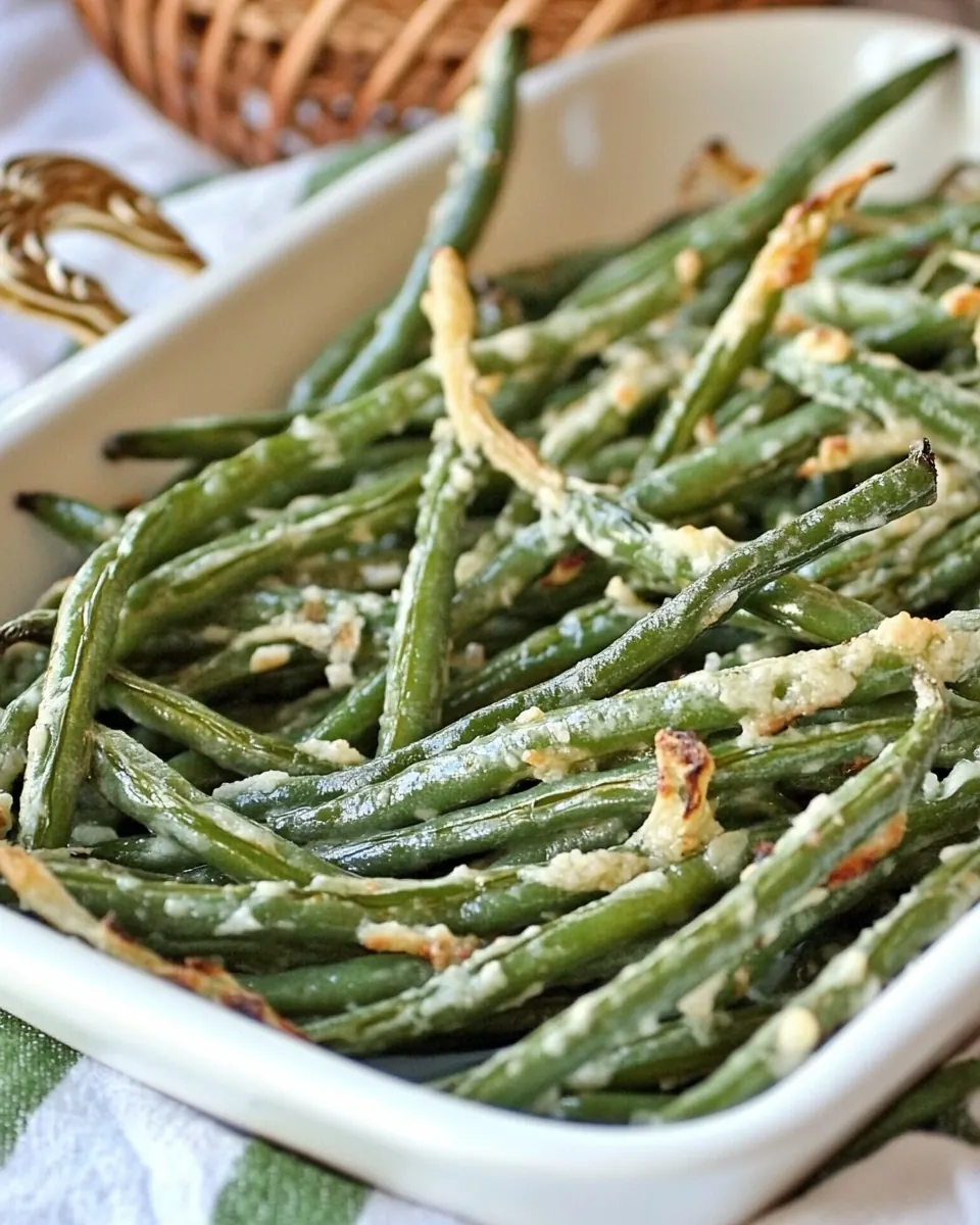 Roasted Green Beans with Parmesan and Garlic