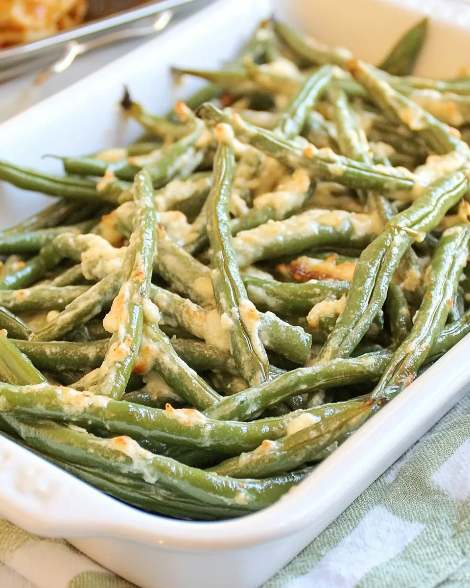 Roasted Green Beans with Parmesan and Garlic