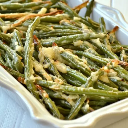 Roasted Green Beans with Parmesan and Garlic