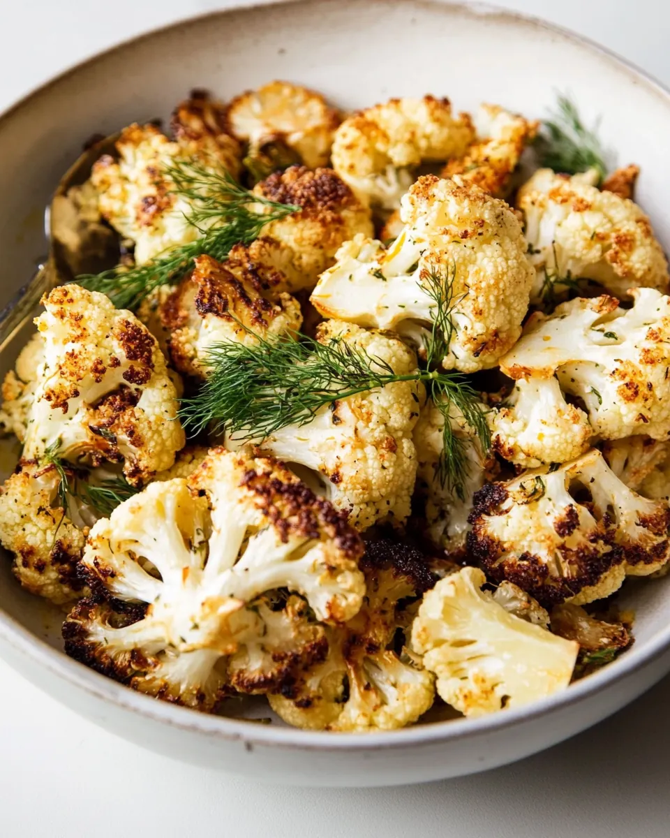Roasted Lemon and Dill Cauliflower