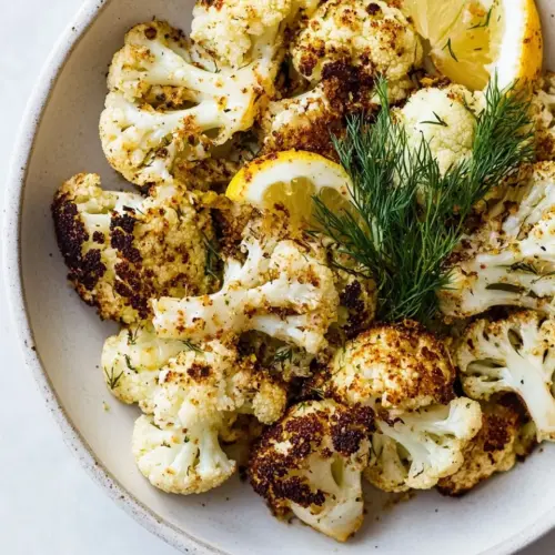 Roasted Lemon and Dill Cauliflower