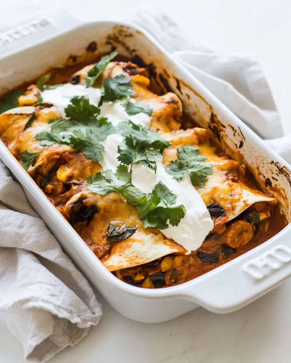 Roasted Ratatouille Low FODMAP Vegetarian Enchiladas