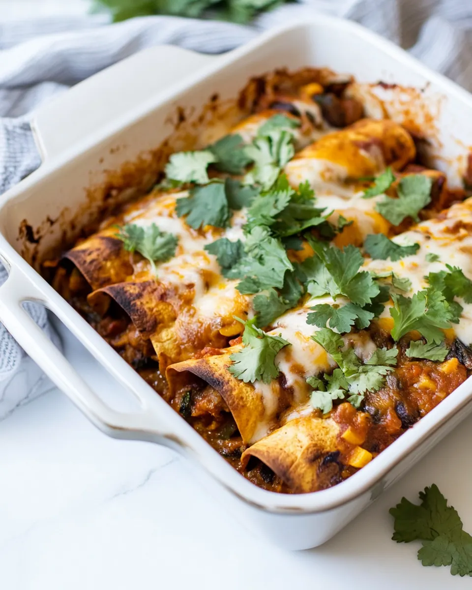 Roasted Ratatouille Low FODMAP Vegetarian Enchiladas