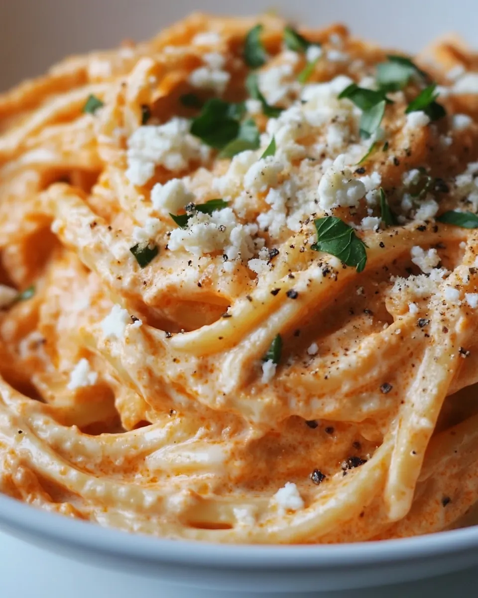 Roasted Red Pepper Goat Cheese Alfredo
