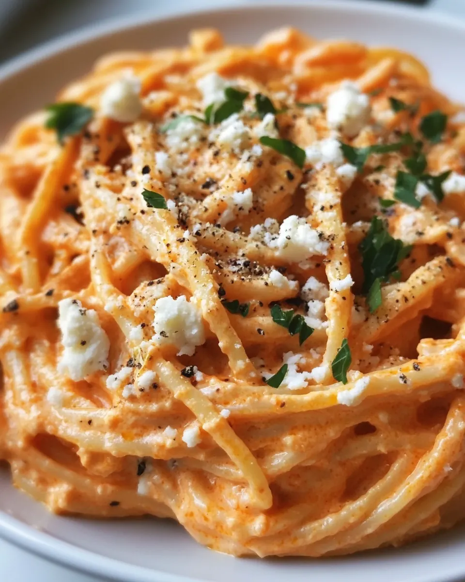 Roasted Red Pepper Goat Cheese Alfredo