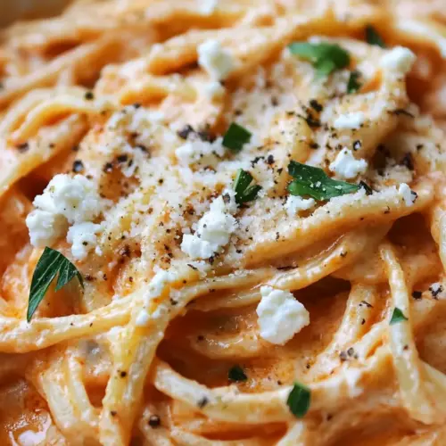 Roasted Red Pepper Goat Cheese Alfredo