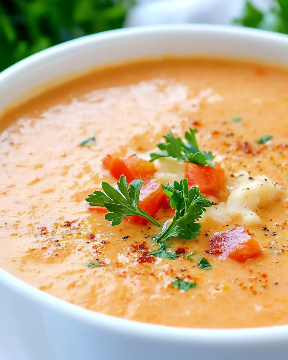 Roasted Red Pepper Gouda Soup