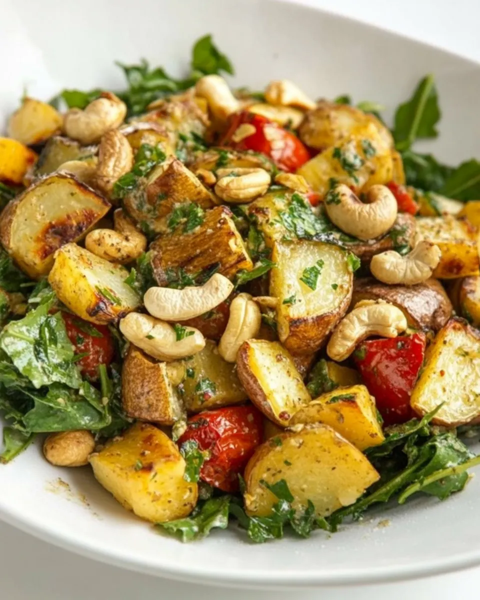 Roasted Root Vegetable and Cashew Salad