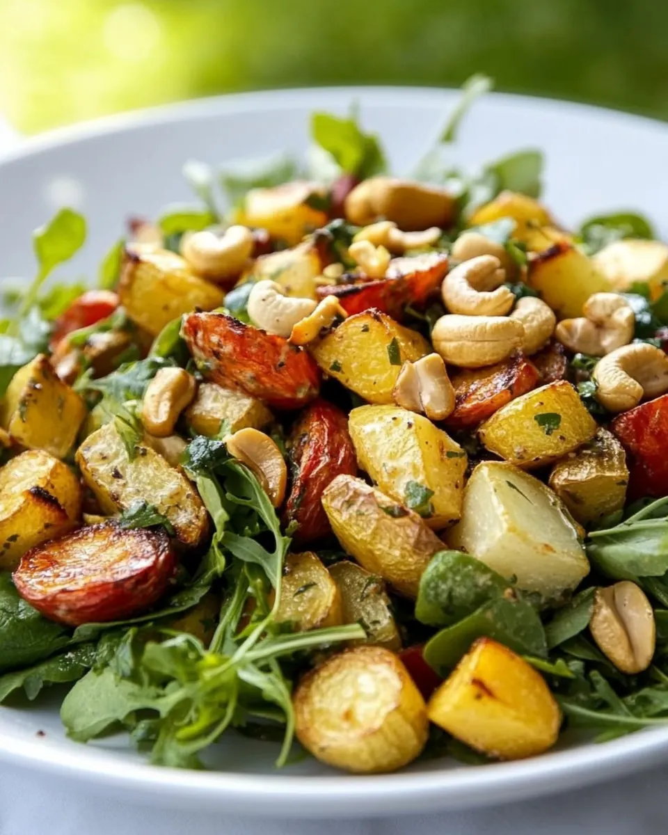 Roasted Root Vegetable and Cashew Salad