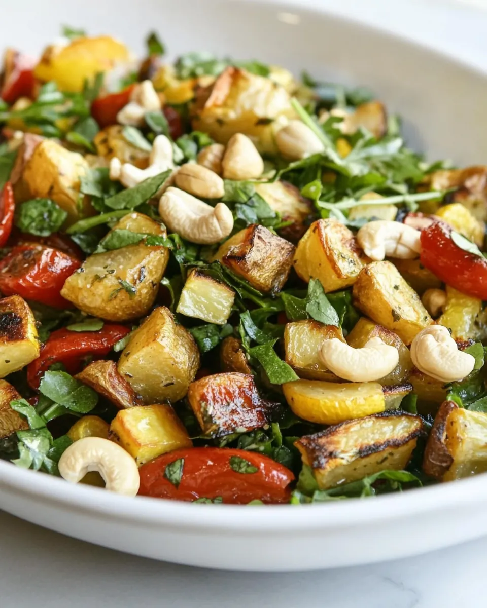 Roasted Root Vegetable and Cashew Salad