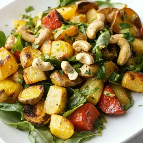 Roasted Root Vegetable and Cashew Salad