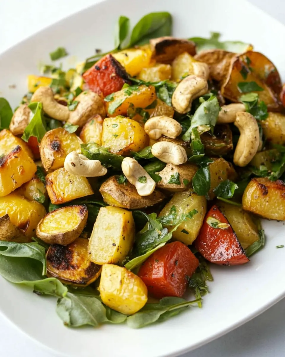 Roasted Root Vegetable and Cashew Salad