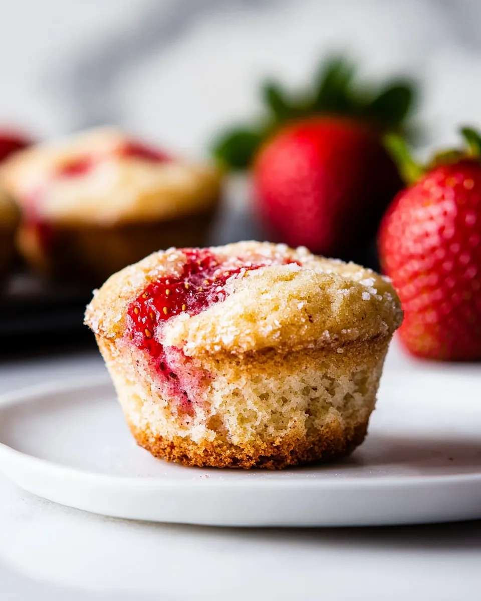 Roasted Strawberry Almond Flour Muffins