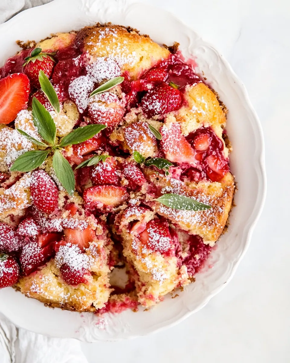 Roasted Strawberry Olive Oil Cake
