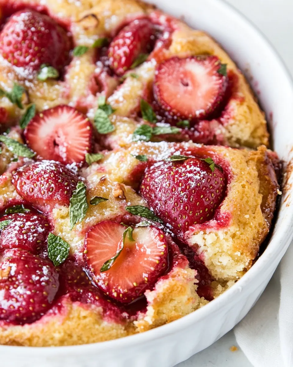 Roasted Strawberry Olive Oil Cake