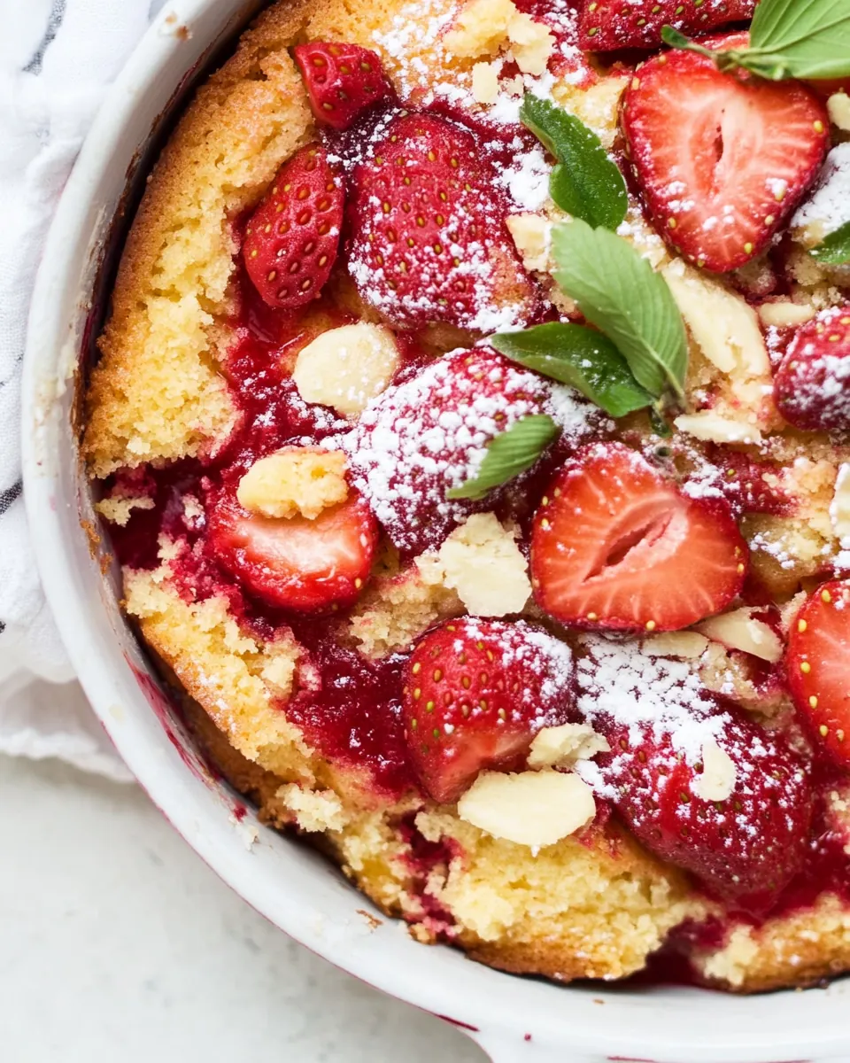Roasted Strawberry Olive Oil Cake