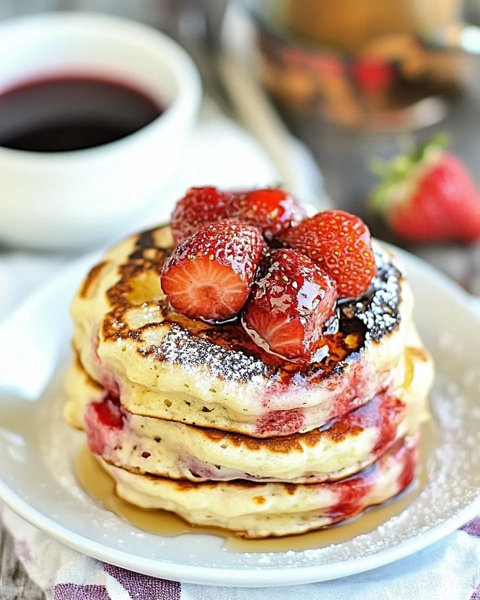 Roasted Strawberry Pancakes