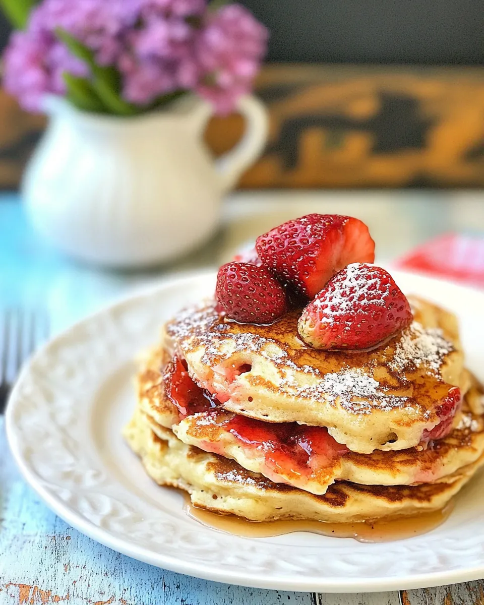 Roasted Strawberry Pancakes