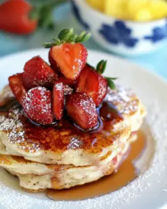 Roasted Strawberry Pancakes