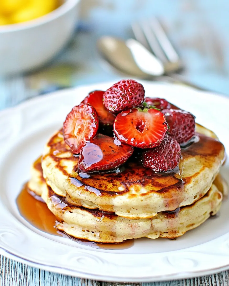 Roasted Strawberry Pancakes