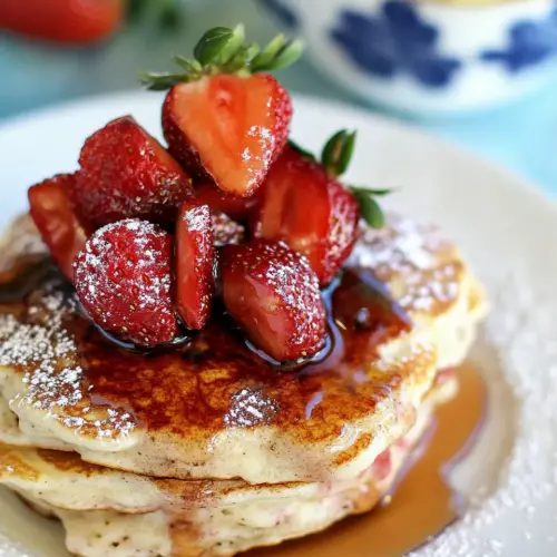 Roasted Strawberry Pancakes