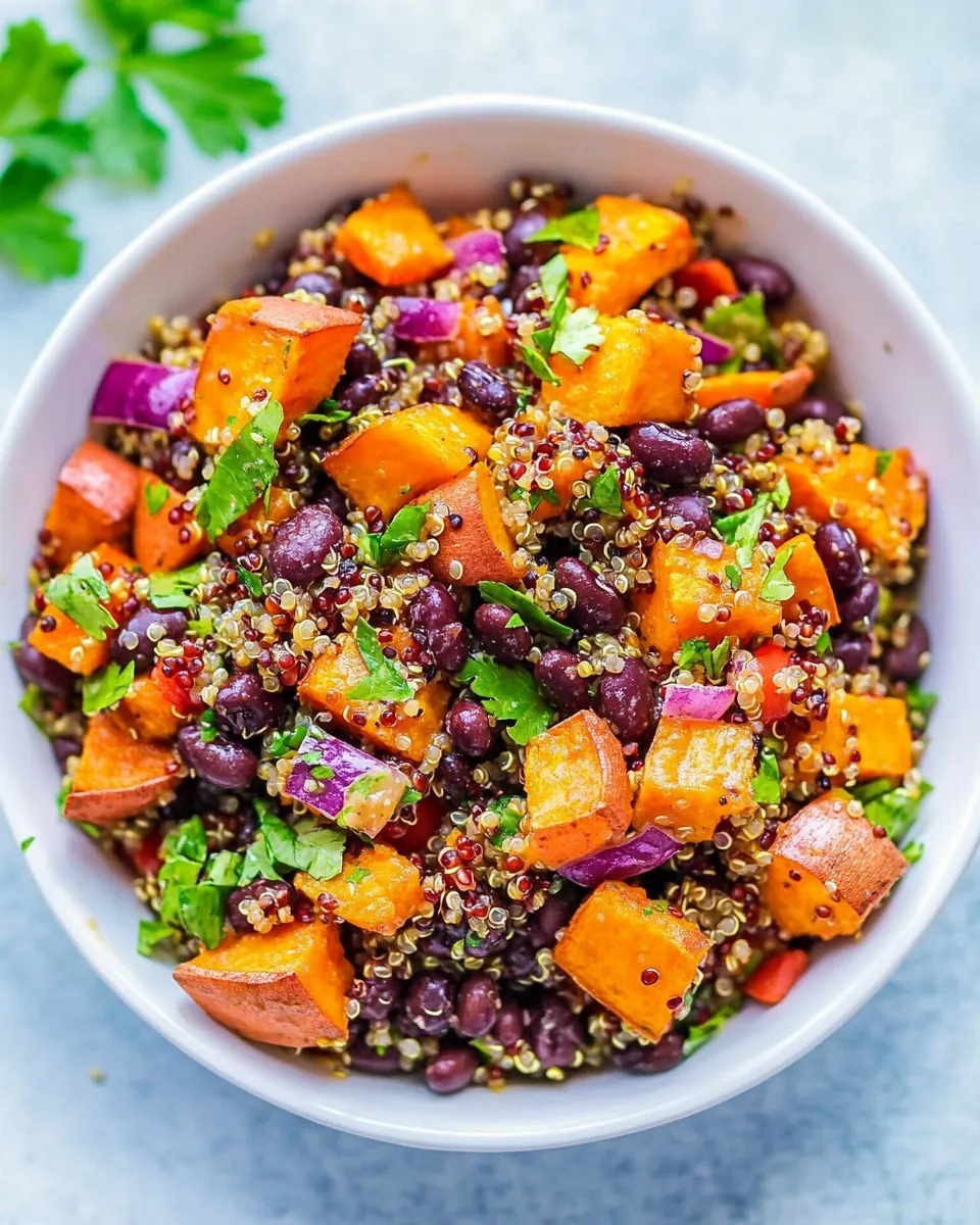 Roasted Sweet Potato Quinoa Black Bean Salad