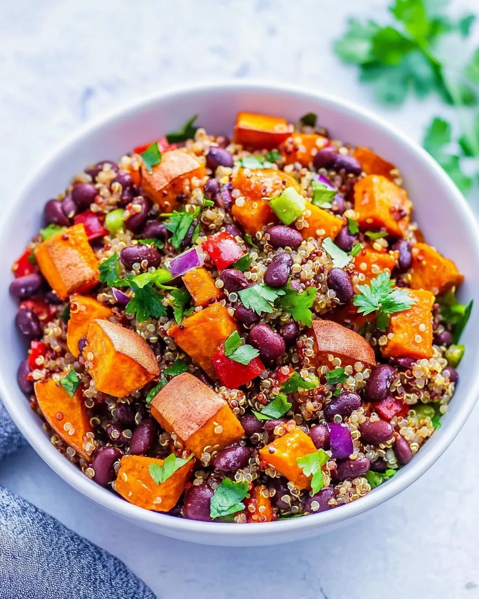 Roasted Sweet Potato Quinoa Black Bean Salad