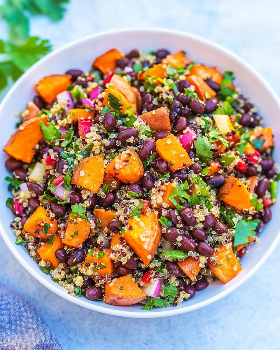 Roasted Sweet Potato Quinoa Black Bean Salad