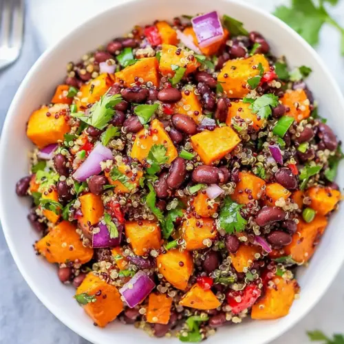 Roasted Sweet Potato Quinoa Black Bean Salad