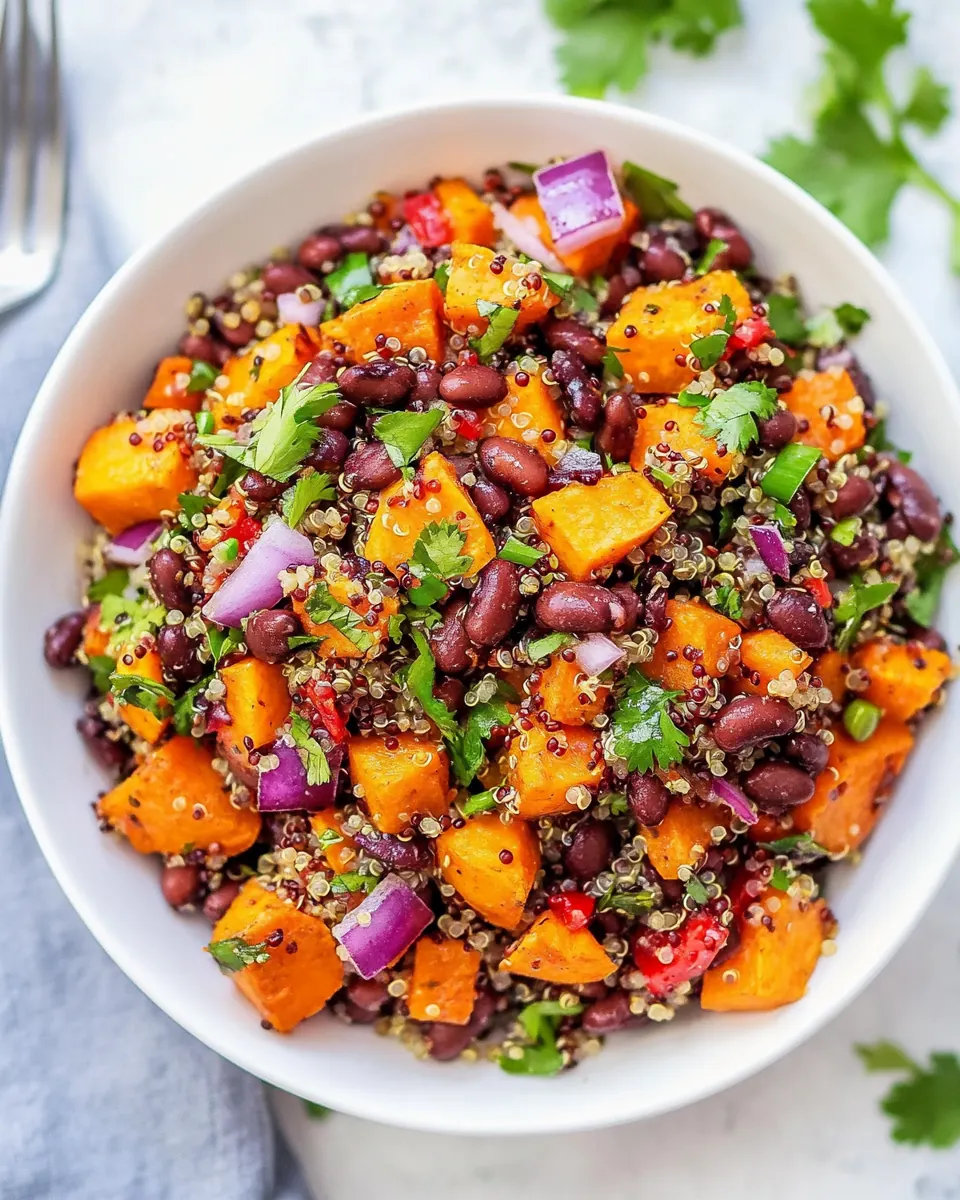 Roasted Sweet Potato Quinoa Black Bean Salad