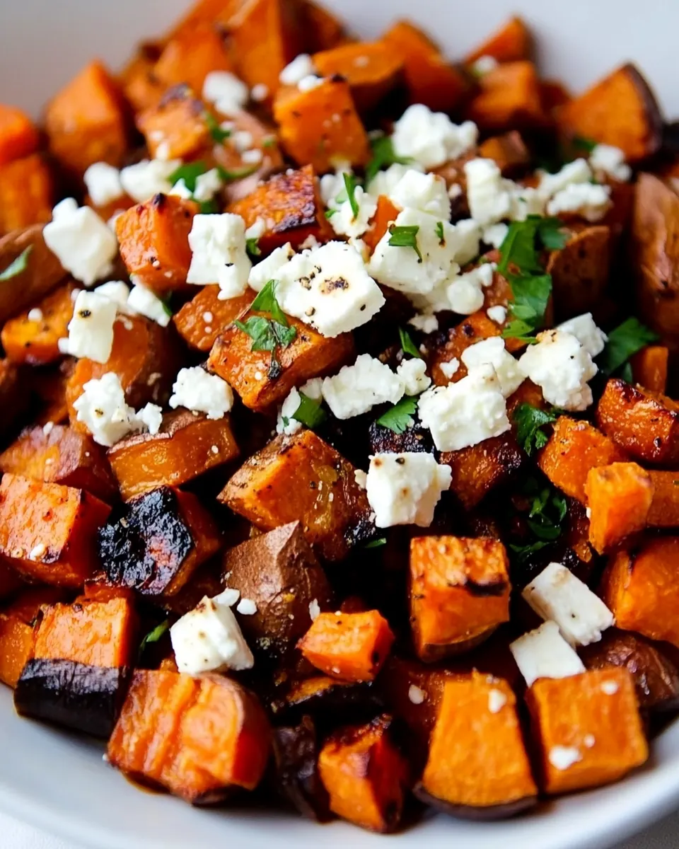 Roasted Sweet Potatoes with Feta
