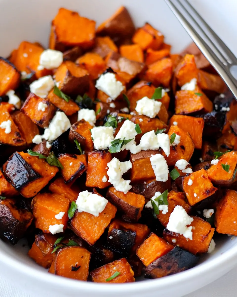 Roasted Sweet Potatoes with Feta