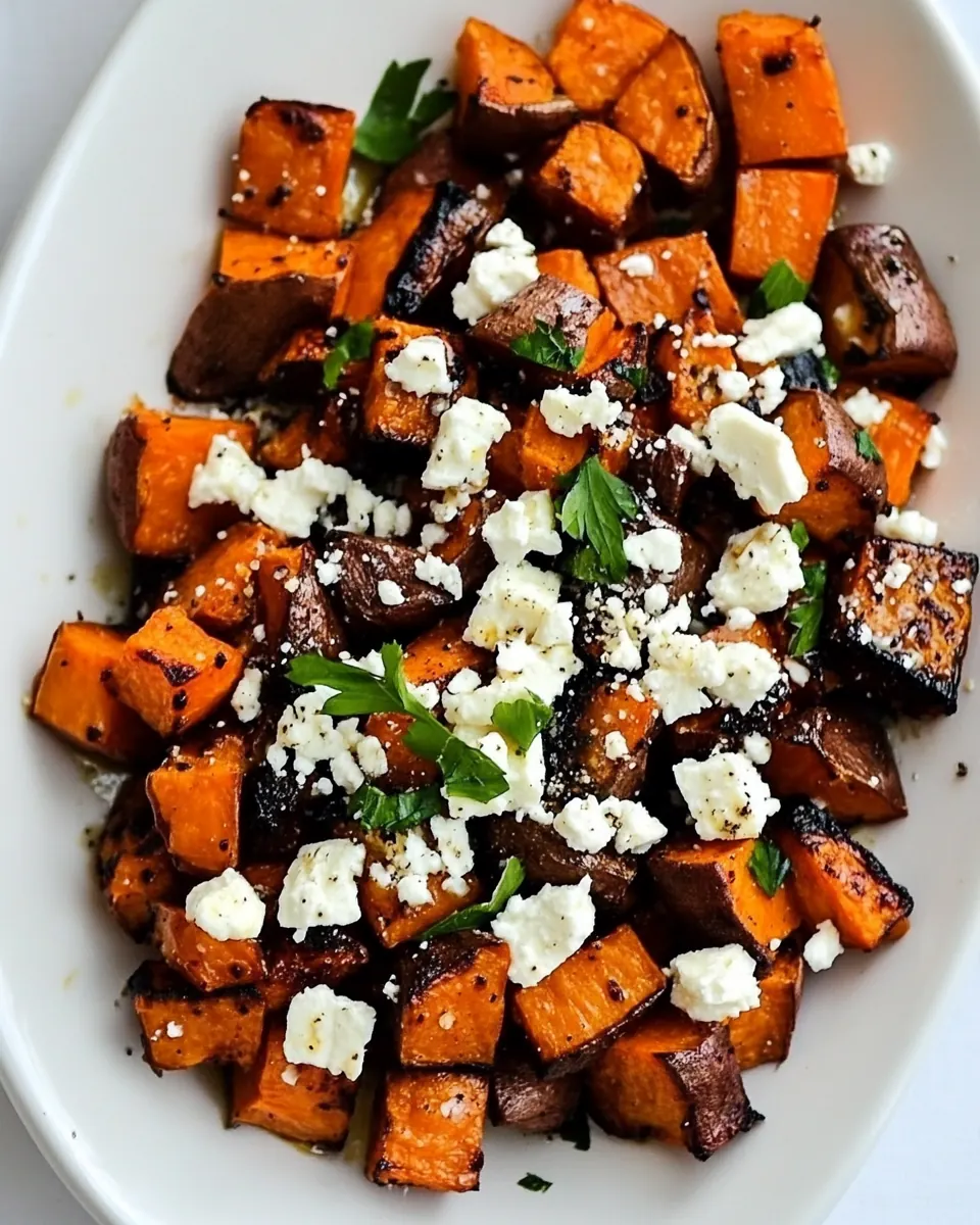 Roasted Sweet Potatoes with Feta