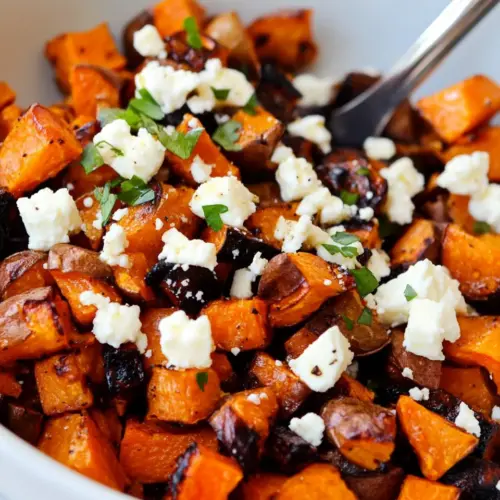 Roasted Sweet Potatoes with Feta