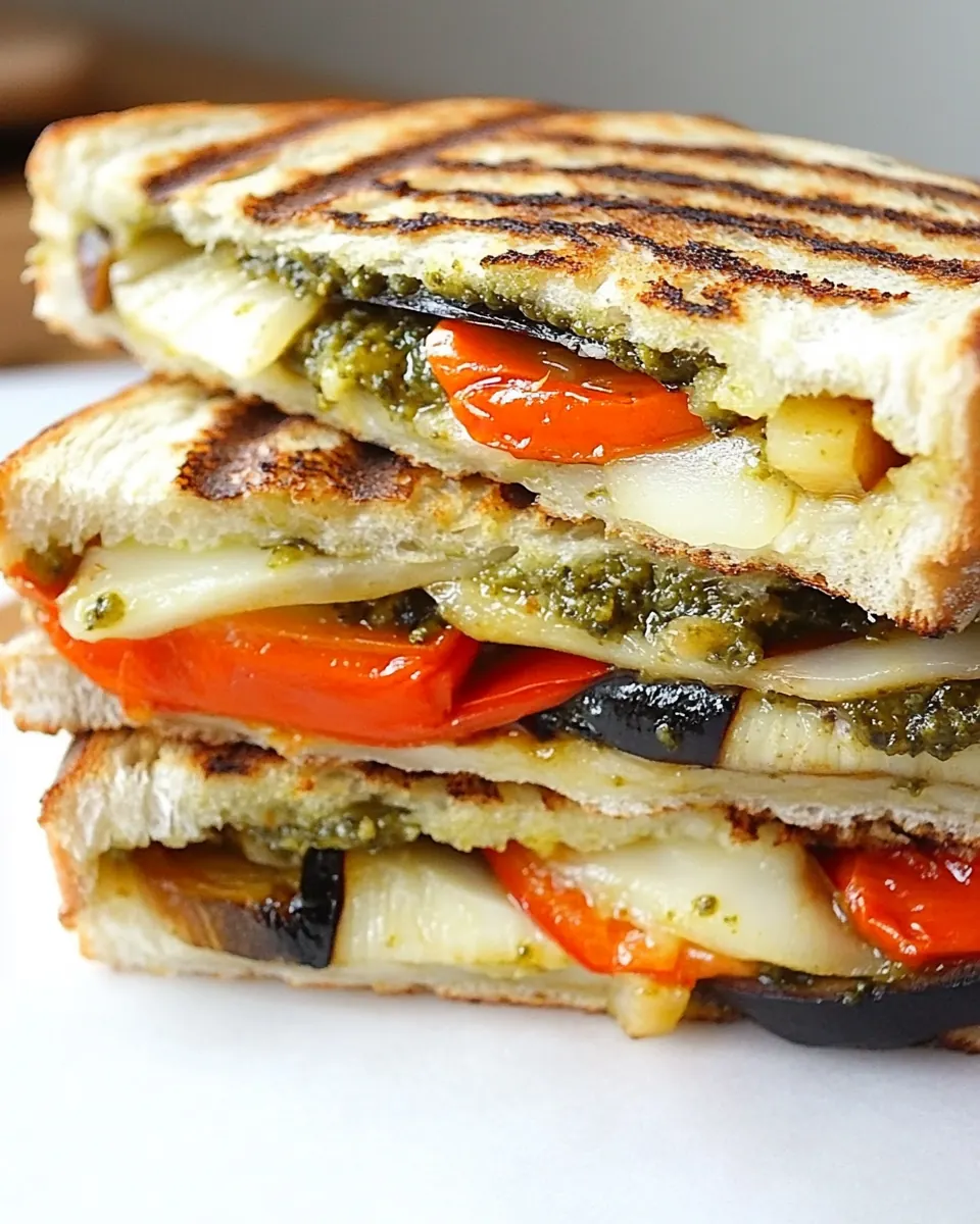 Roasted Vegetable Panini with Pesto