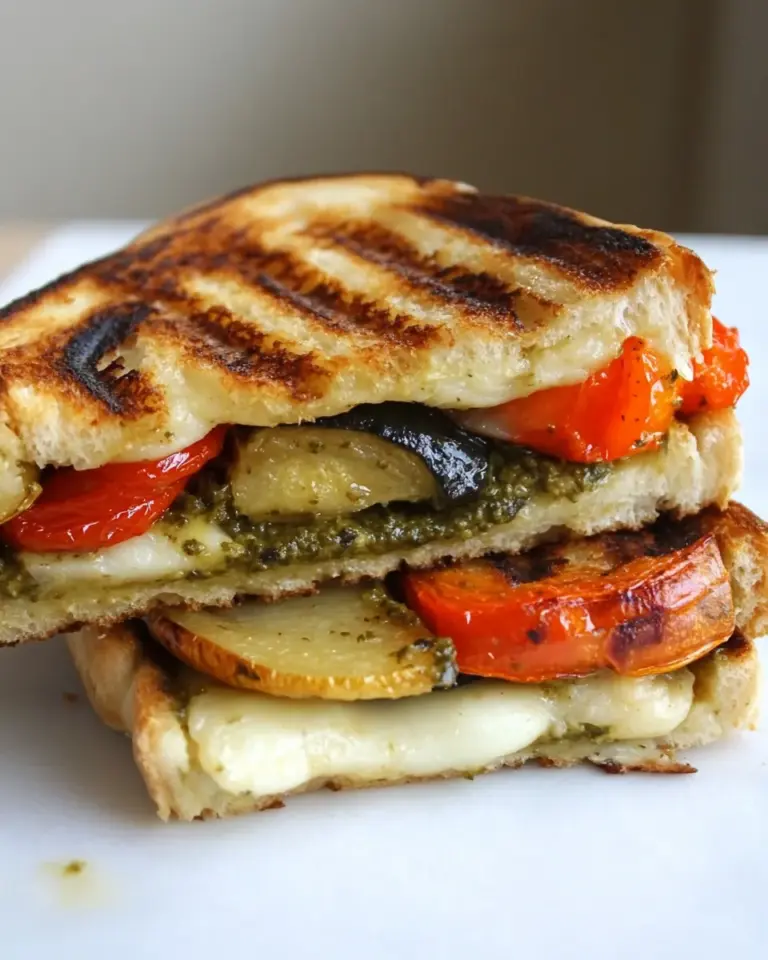 Roasted Vegetable Panini with Pesto