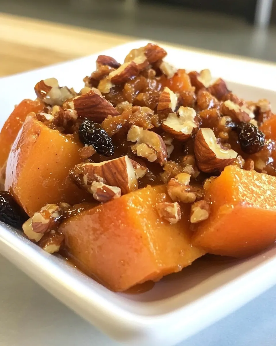 Roasted Yams with Honey Walnuts Raisins