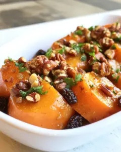 Roasted Yams with Honey Walnuts Raisins